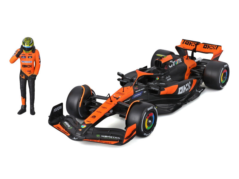 McLaren Modellauto, bburago, Lando Norris, 1:24, #4, MCL38, mit Fahrer