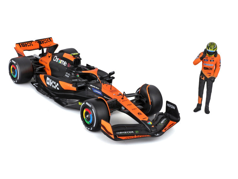 McLaren Modellauto, bburago, Lando Norris, 1:24, #4, MCL38, mit Fahrer