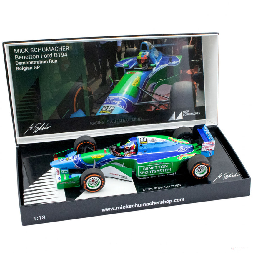 2017, Blau, 1:18, Mick Schumacher Benetton Ford B194 Demo Run Belgium GP 2017 Modellauto - FansBRANDS®