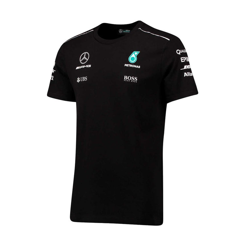2017, Schwarz, Mercedes Round Neck Kinder Team T-shirt - FansBRANDS®