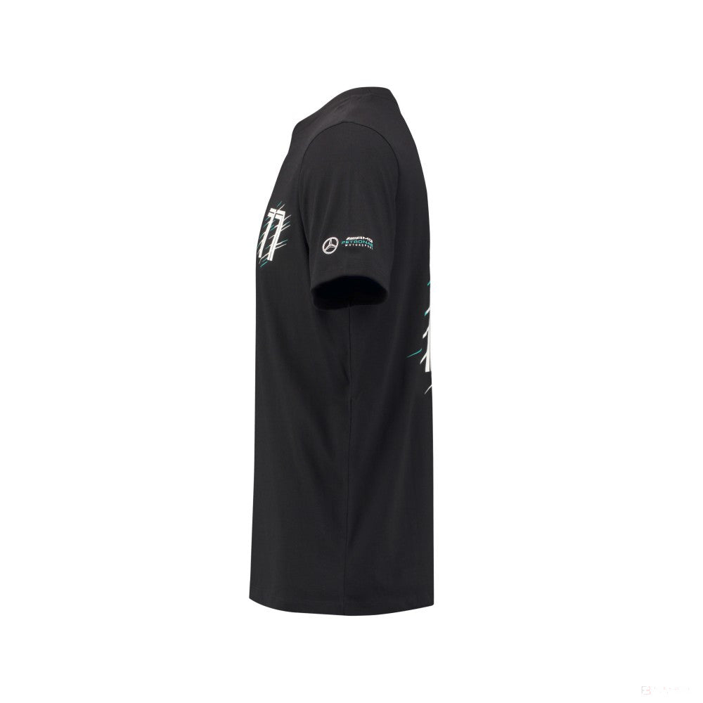 2018, Schwarz, Mercedes Bottas Round Neck Valtteri 77 T-shirt - FansBRANDS®
