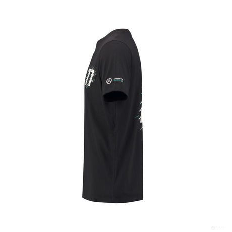 2018, Schwarz, Mercedes Bottas Round Neck Valtteri 77 T-shirt - FansBRANDS®