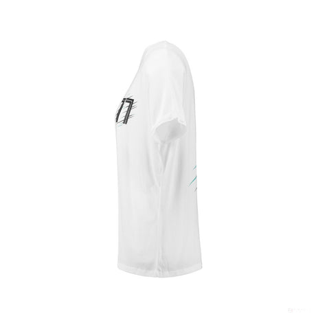 2018, Weiß, Mercedes Bottas Round Neck Damen Valtteri 77 T-shirt - FansBRANDS®