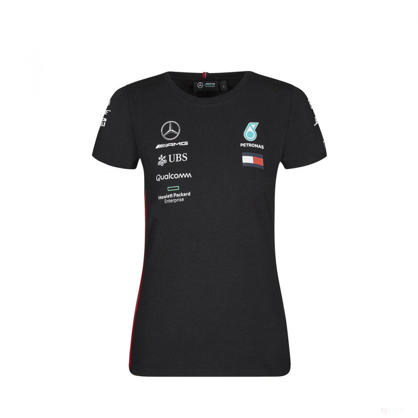 2019, Schwarz, Mercedes Round Neck Damen Team T-Shirt - FansBRANDS®