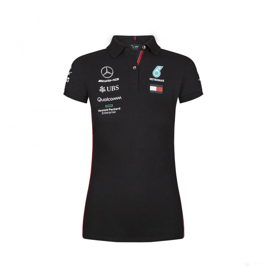 2019, Schwarz, Mercedes Damen Team Polo Hemd - FansBRANDS®
