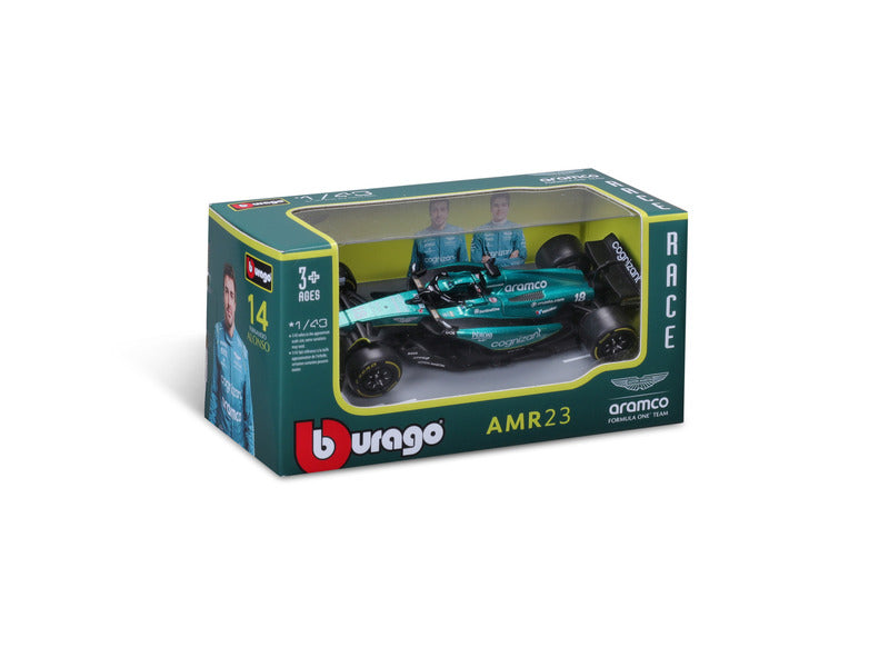 Aston Martin Modellauto, AMR23, bburago, 1:43, Fernando Alonso #14, 2023