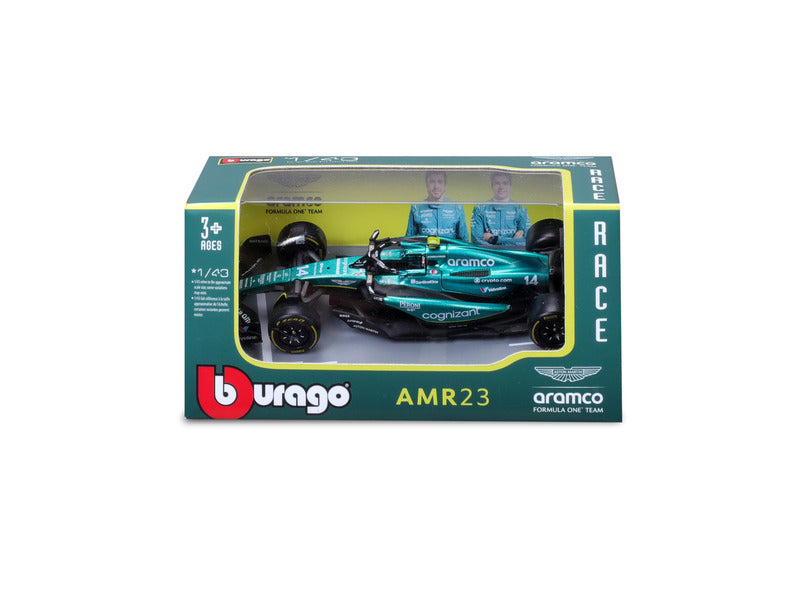 Aston Martin Modellauto, AMR23, bburago, 1:43, Fernando Alonso #14, 2023