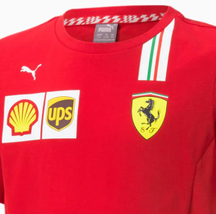 Camiseta infantil del equipo Puma Ferrari 2021, roja