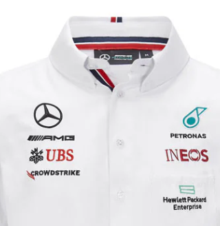 Camiseta blanca del equipo Mercedes 2021