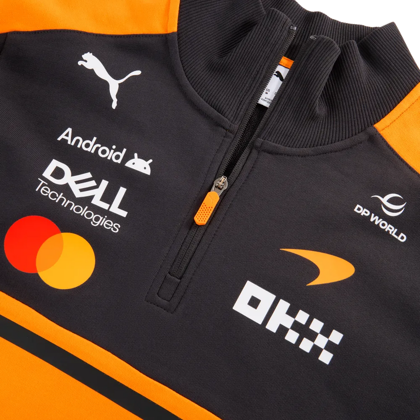 McLaren Pullover, Team, mit halbem Reißverschluss, Papaya