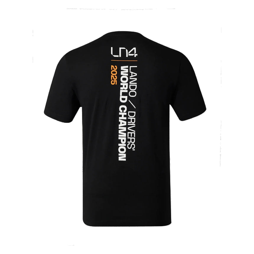 McLaren T-Shirt, Lando Norris, Weltmeister 2025, Sonderedition, schwarz