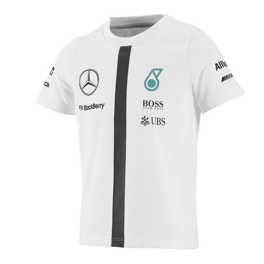 2015, Weiß, Mercedes Round Neck Kinder Team T-shirt - FansBRANDS®