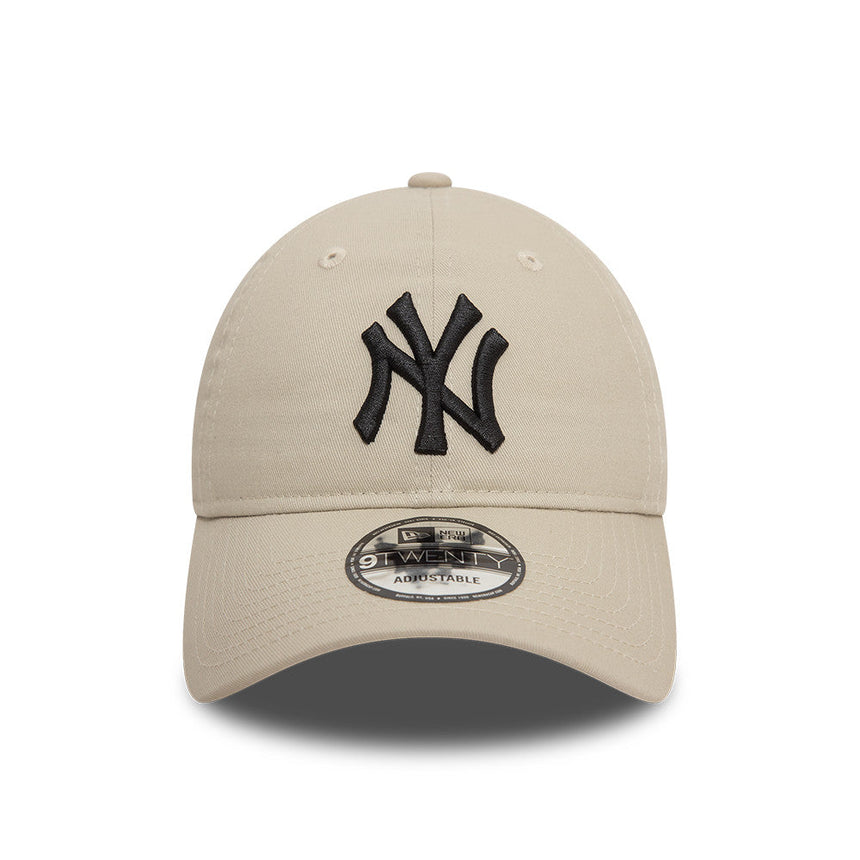 New York Yankees Kappe, schwarzes Logo, New Era, 9TWENTY, wesentlich, beige