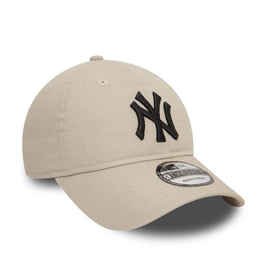 New York Yankees Kappe, schwarzes Logo, New Era, 9TWENTY, wesentlich, beige