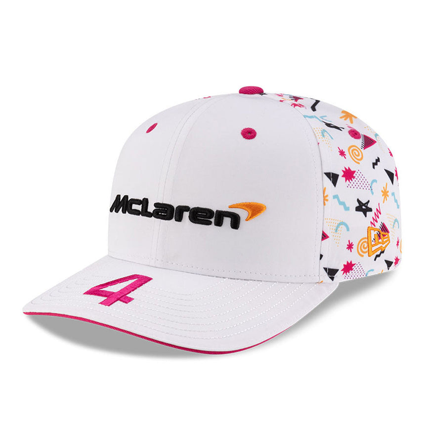 Gorra de béisbol McLaren, Miami, Lando Norris, New Era, 9SEVENTY SS, blanca 🔥
