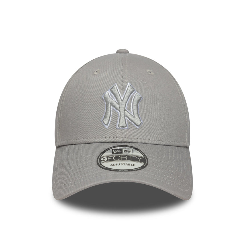 New York Yankees Kappe, New Era, 9FORTY, Pop-Umriss, grau