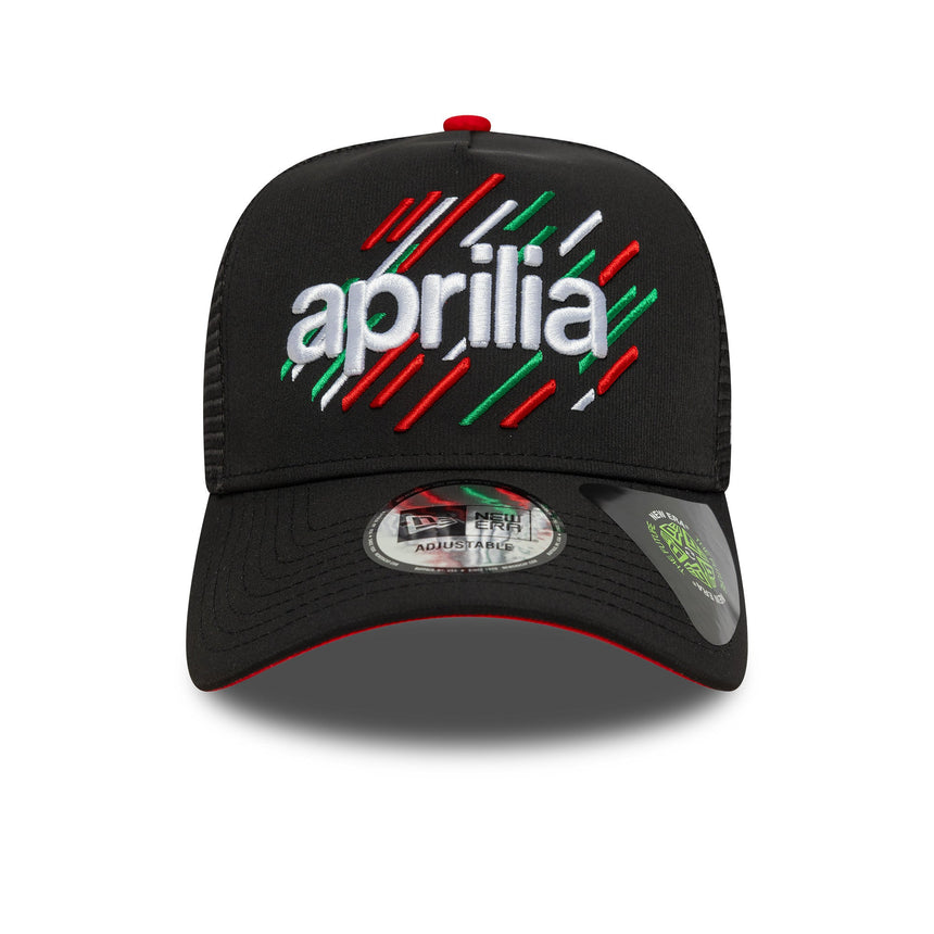 Aprilia, Kappe, Trucker, A-Frame, schwarz