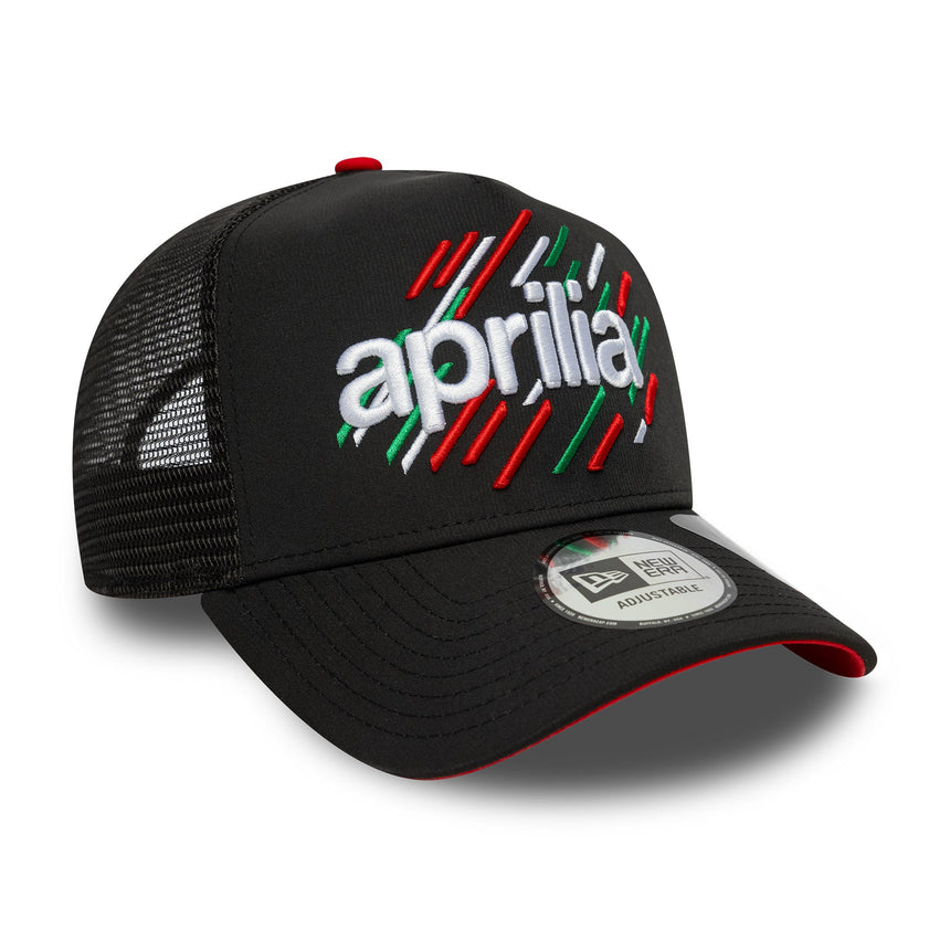 Aprilia, Kappe, Trucker, A-Frame, schwarz