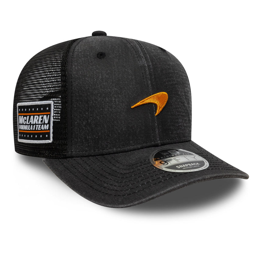 Mclaren Kappe, Trucker-Kappe, gewaschen, New Era, 9FORTY, schwarz