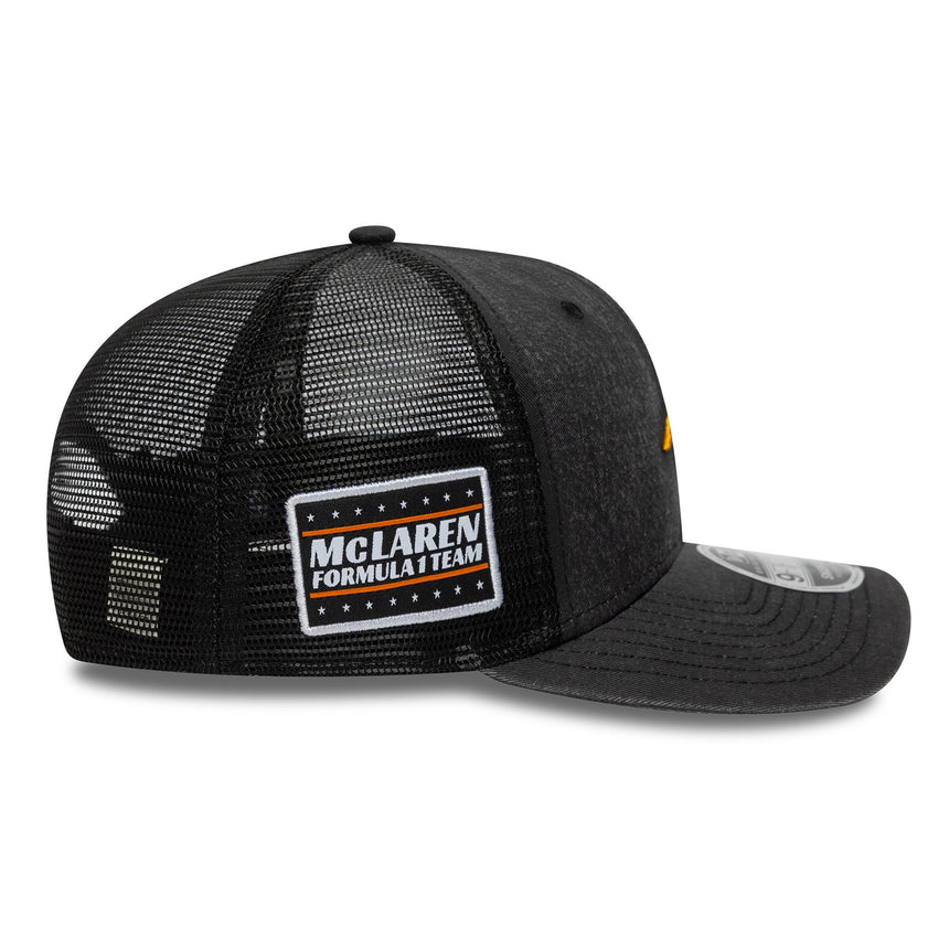 Mclaren Kappe, Trucker-Kappe, gewaschen, New Era, 9FORTY, schwarz