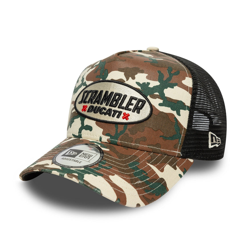 Ducati-Kappe, Trucker, Scrambler-Camo, New Era, 9FORTY, beige