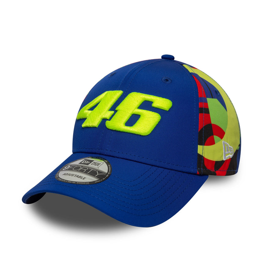 Valentio Rossi #46 Kappe, VR46, Fan, New Era, 9FORTY, Mehrfarbig