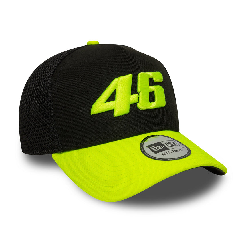 Valentio Rossi #46 Kappe, Trucker, VR46, New Era, 9FORTY, schwarz