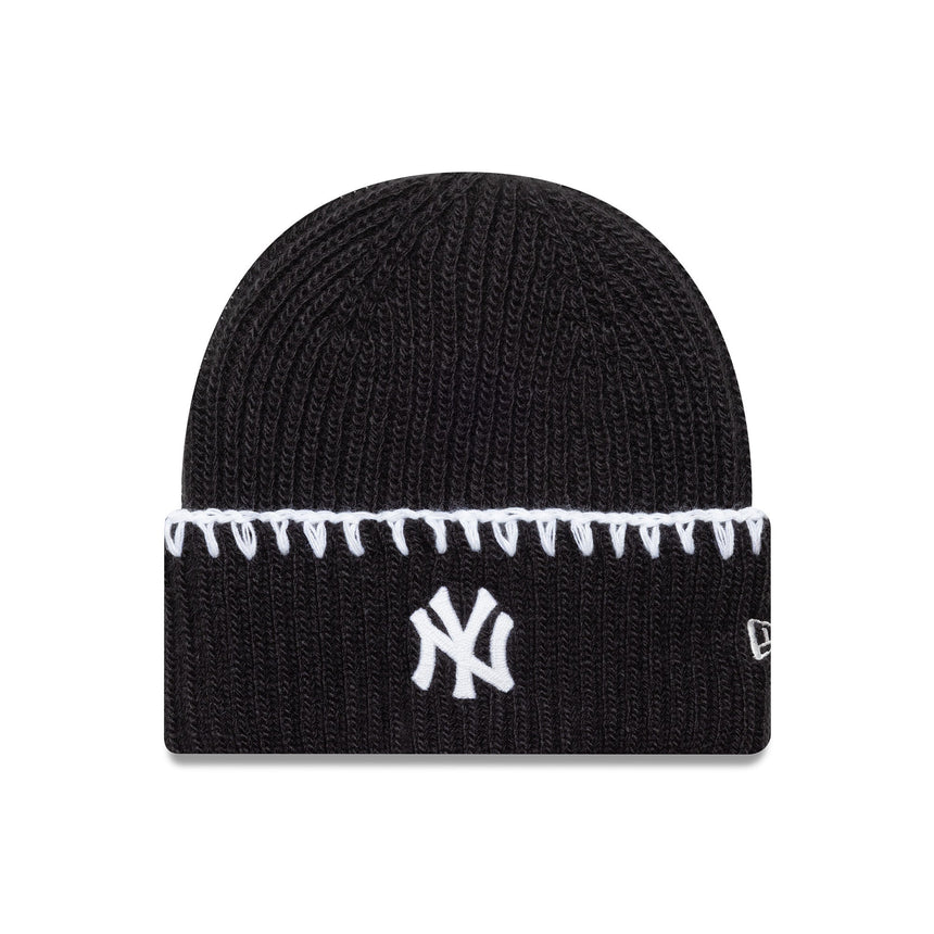 New York Yankees Mütze, dicker Ziernaht, New Era, schwarz