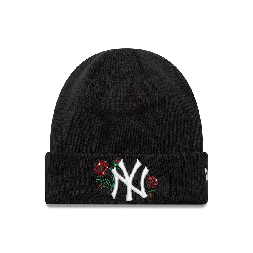 New York Yankees Beanie, Pailletten-Rose, Damen New Era, Schwarz