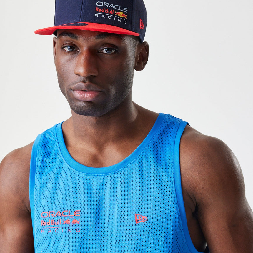 Red Bull Racing ärmelloses T-Shirt, New Era, Basketball-Mesh, blau