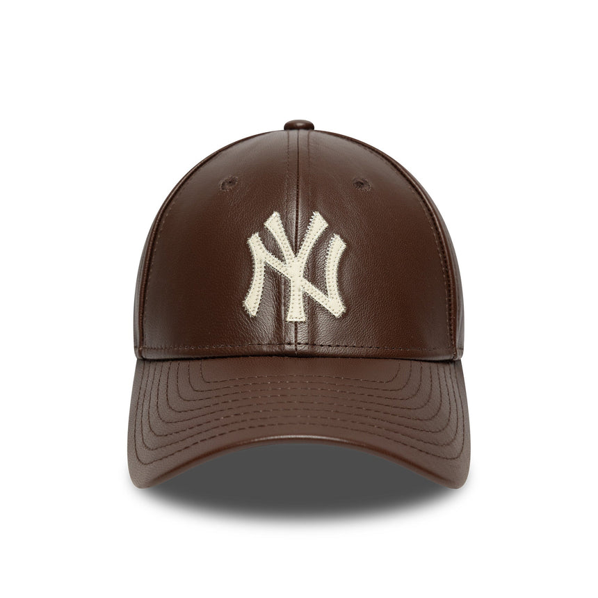 New York Yankees Kappe, Leder, New Era, 9FORTY, unifarbig, braun