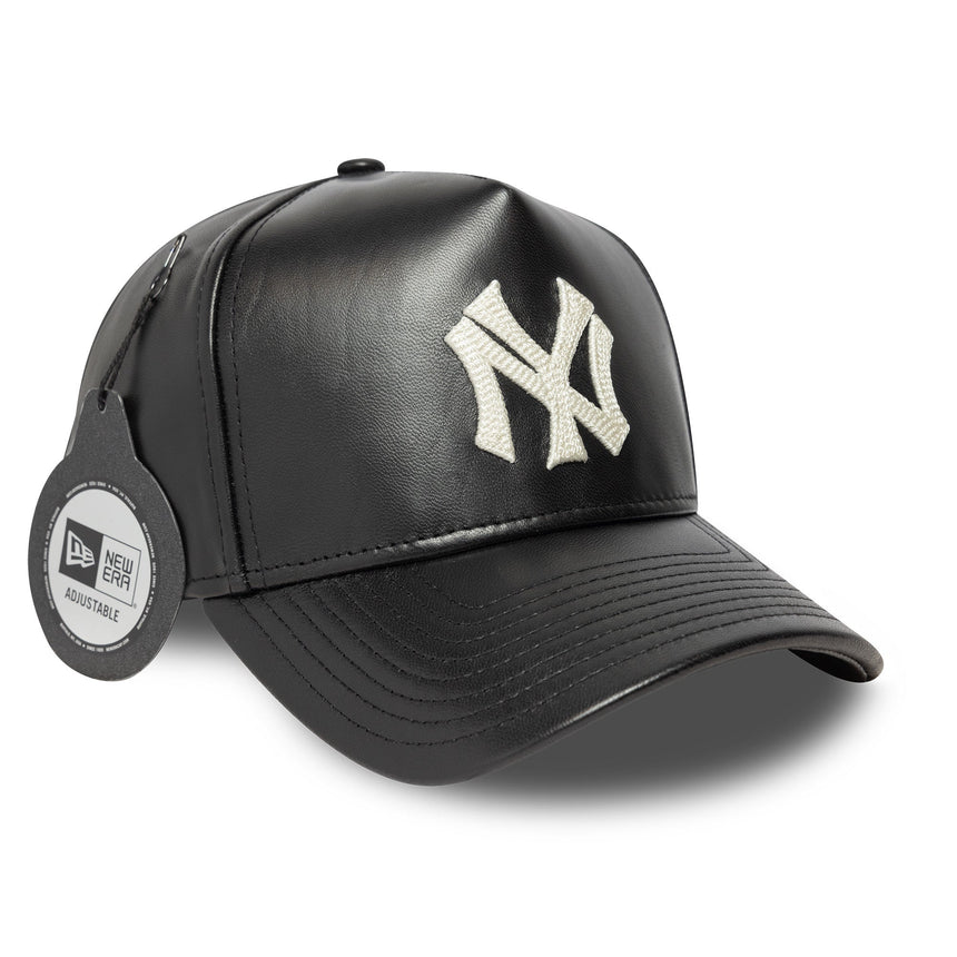 New York Yankees Kappe aus Leder, New Era, 9FORTY, schwarz