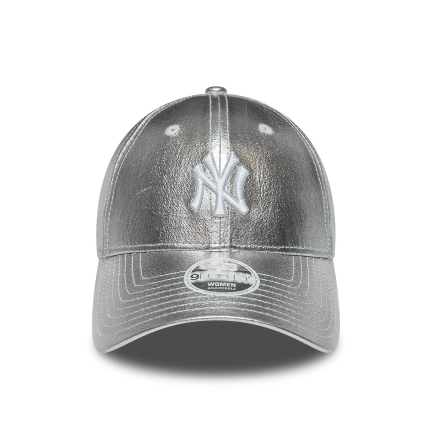 New York Yankees Kappe, metallisch, New Era, 9FORTY, Frauen, silber
