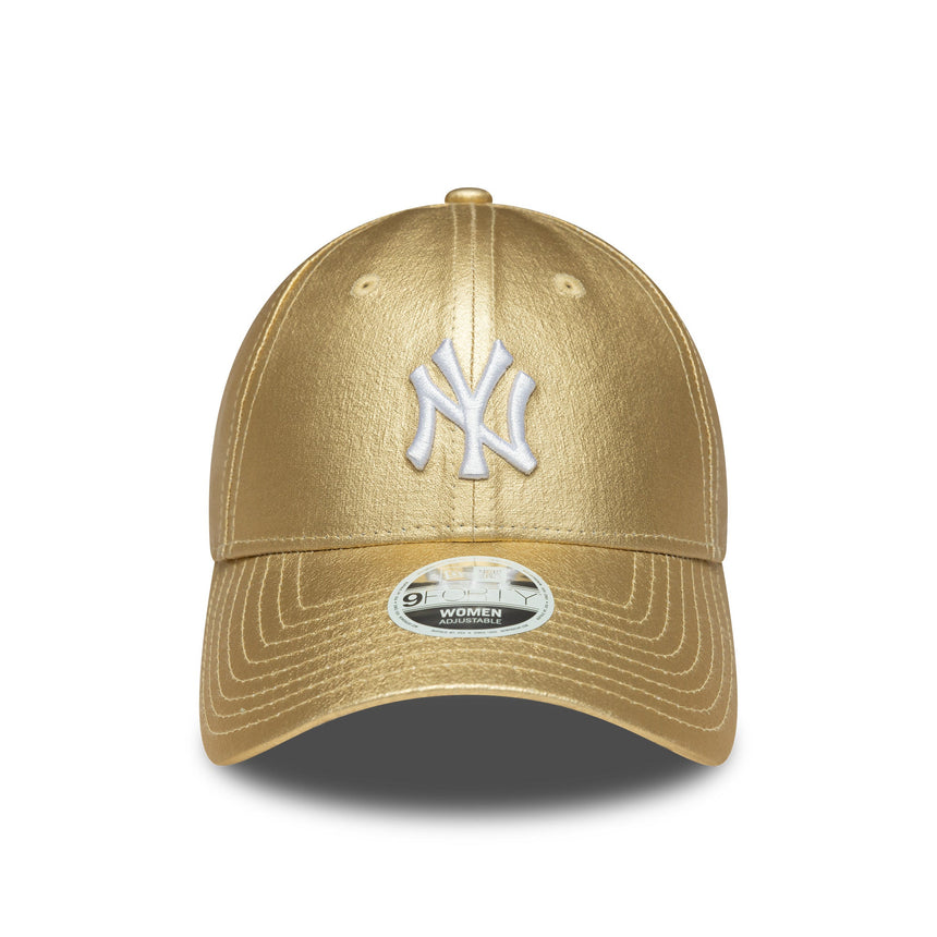 New York Yankees Kappe, metallischer Pin, New Era, 9FORTY, Damen, Gold