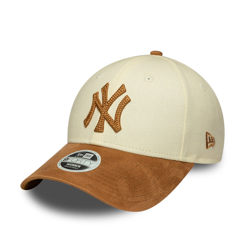 New York Yankedds Cap, Damen, Kunstwildleder, 9FORTY, Beige