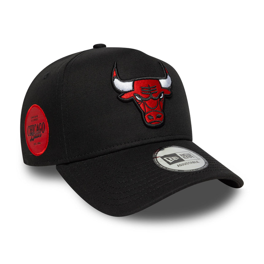 Chicago Bulls Cap, Seitliches Patch A-Frame, Chochago Bulls, A-Frame, schwarz