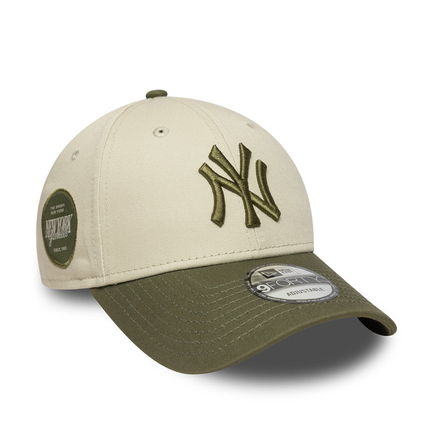 New York Yankees Kappe, Seiten-Patch, New Era, 9FORTY, Tarnung, Grau