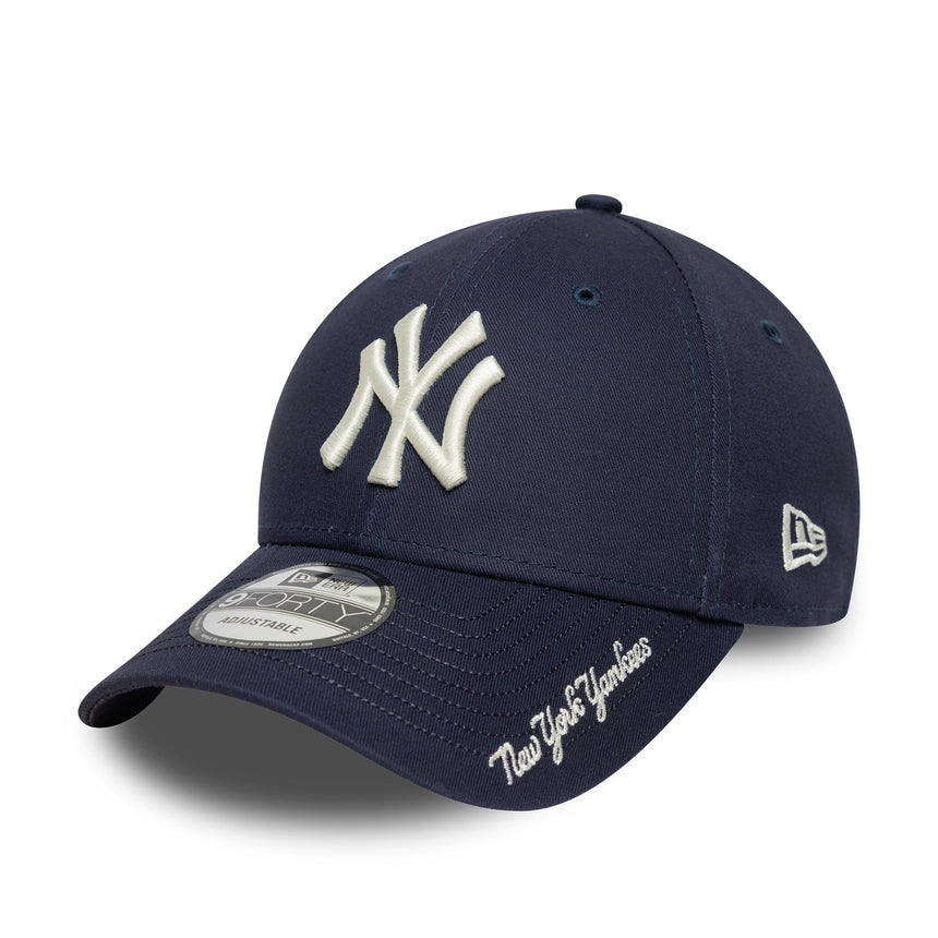 New York Yankees Cap, Visor-Script, New Era, 9FORTY, blau,