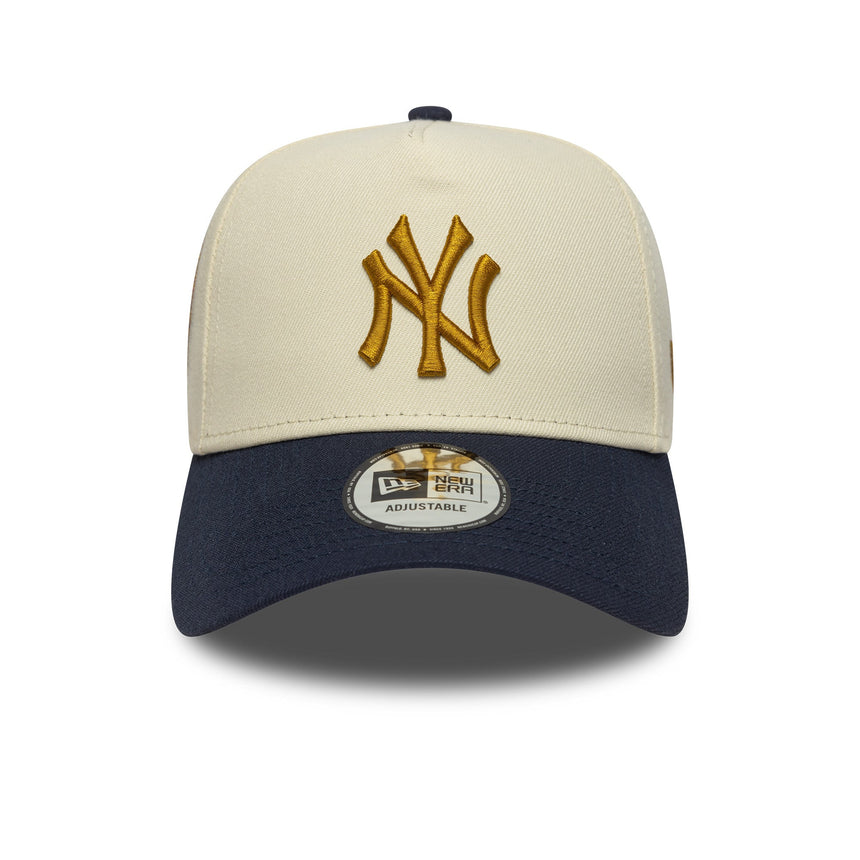 New York Yankees Kappe, Aufnäher, New Era, 9FORTY, A-Frame, beige