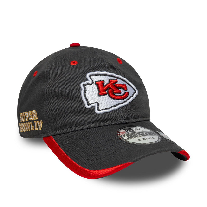 Kansas City Chiefs Cap, Team-Pin, New Era, 9TWENTY, schlicht, grau