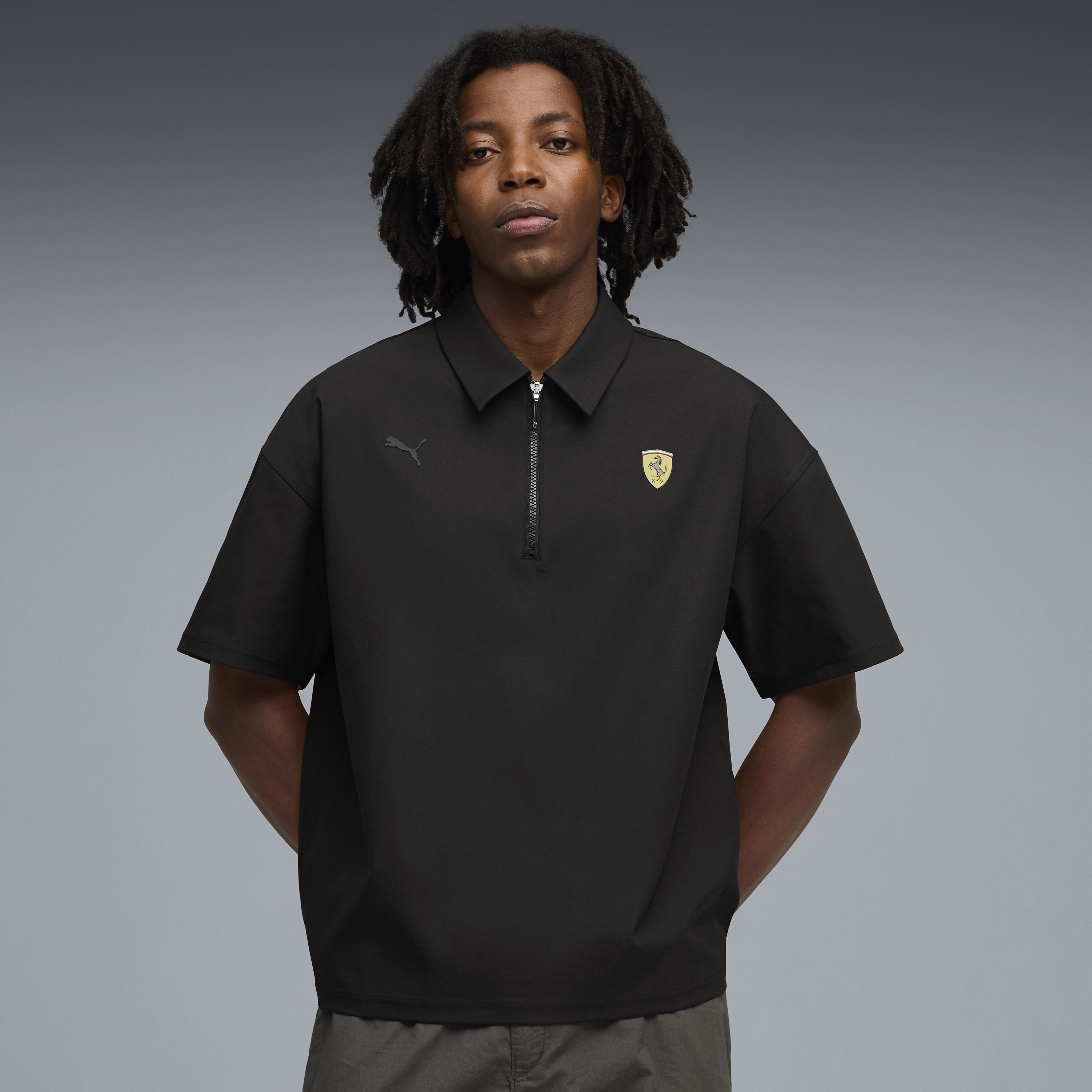 Ferrari Poloshirt mit Kragen, Puma, Premium, schwarz 🔥