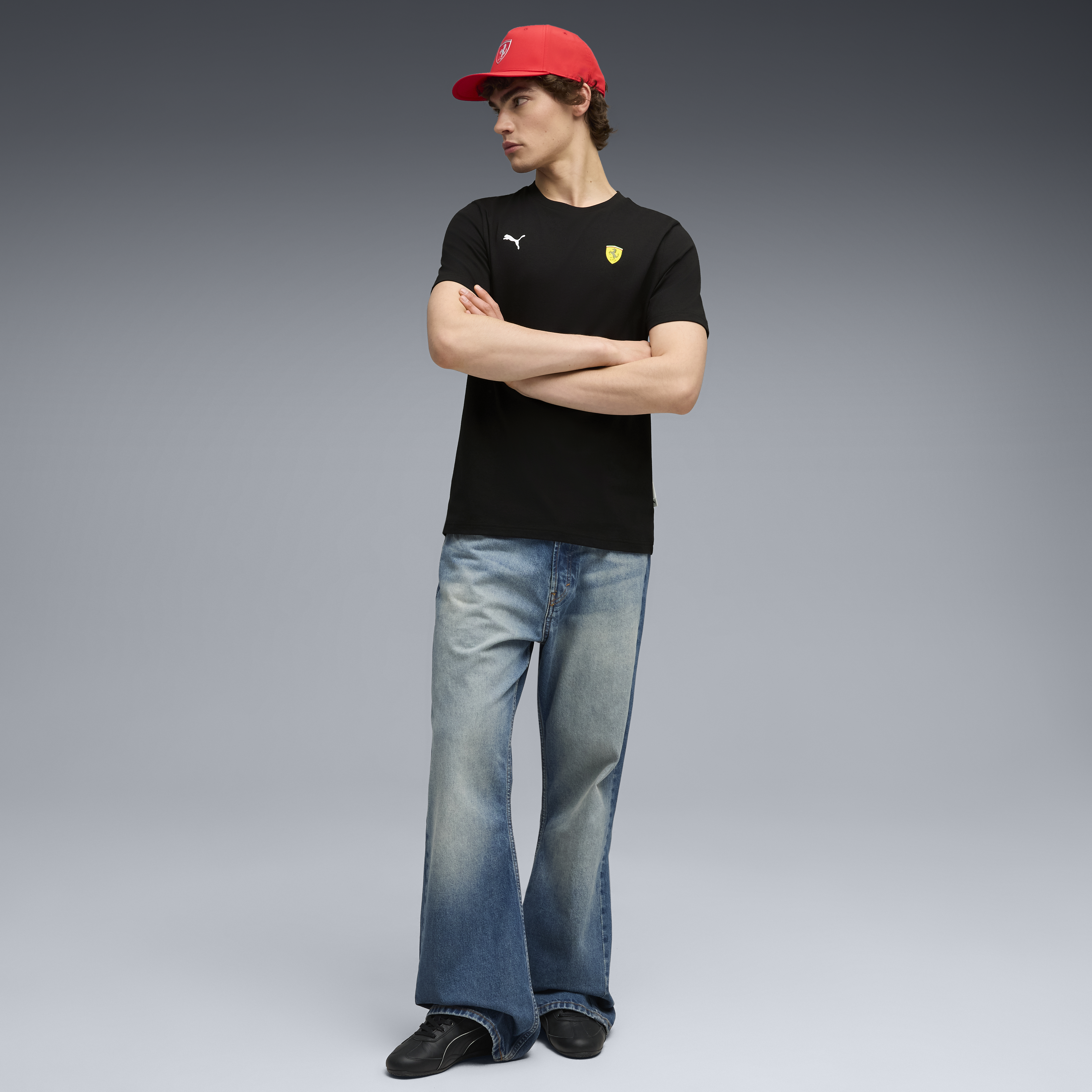 Ferrari Auto Motiv T-Shirt, Puma, schwarz 🔥