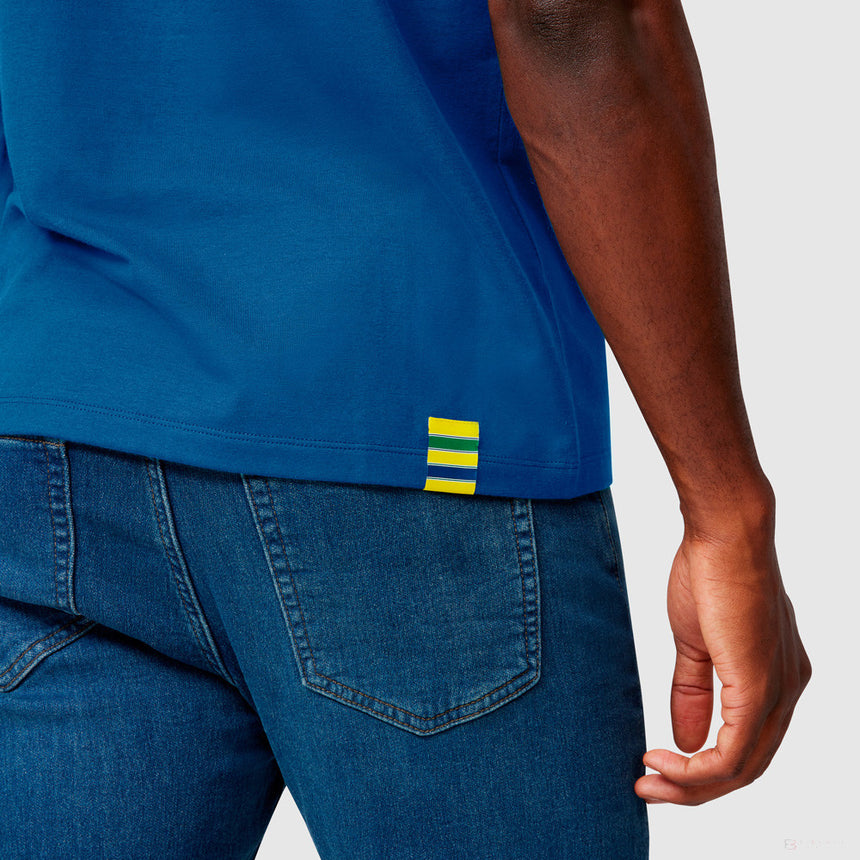 Ayrton Senna Stripe Polo Hemd, Blau - FansBRANDS®