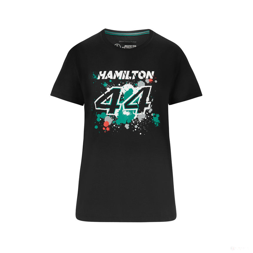 2022, Schwarz, LEWIS #44Mercedes Lewis Hamilton Damen T-shirt - FansBRANDS®