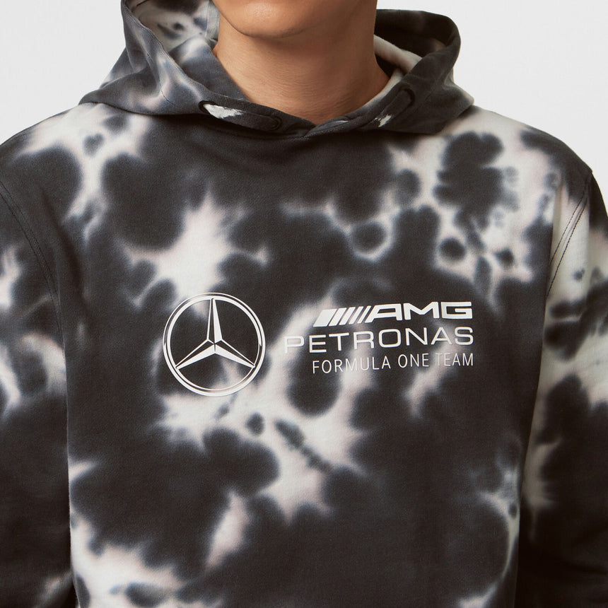 Mercedes Tie Dye Kaputzenpullover, Grau - FansBRANDS®
