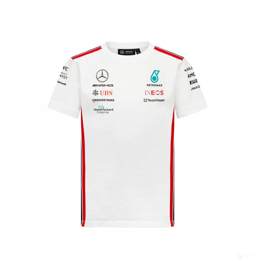Mercedes Team Kinder Fahrer T-Shirt, weiß, 2023 - FansBRANDS®