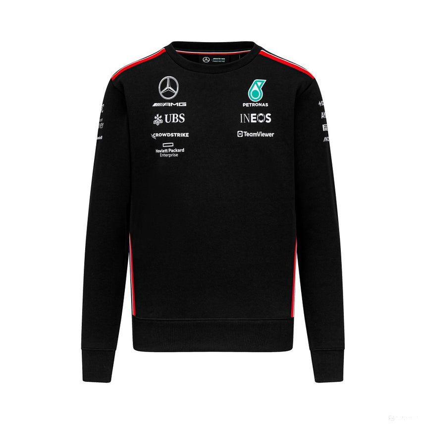 Mercedes Team Crew Sweatshirt, Schwarz, 2023 - FansBRANDS®