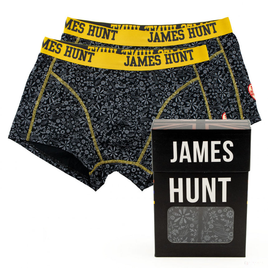 2021, Schwarz, James Hunt Seventies Boxershorts - Double Pack - FansBRANDS®