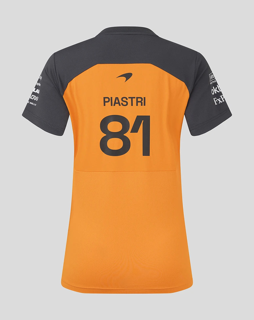 Camiseta de configuración del equipo McLaren F1, Oscar Piastri, para mujer 🔥