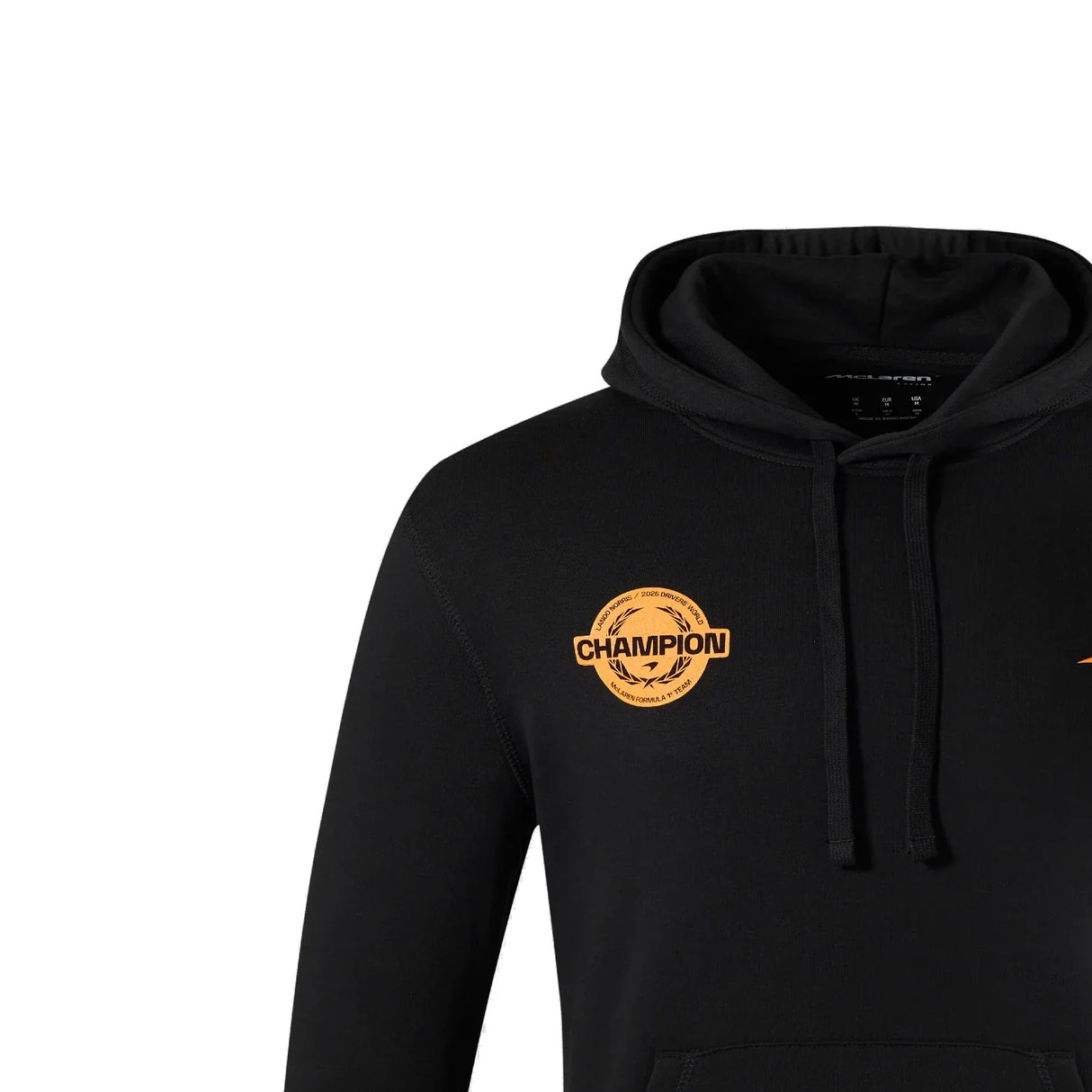 McLaren Hoodie, Lando Norris, Weltmeister 2025, Sonderedition, schwarz